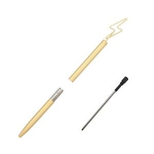 Lightning Shaped Paper Clip Twist Metal Pen 4