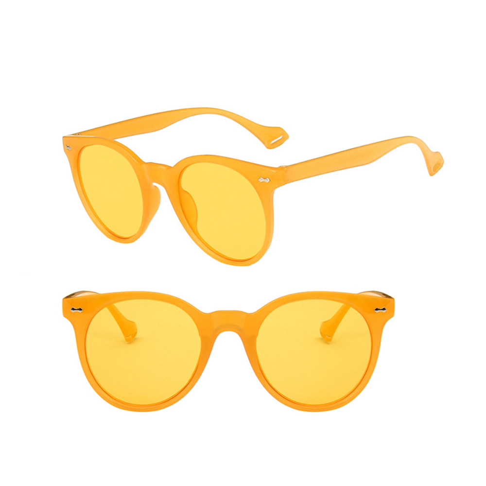 Candy color round retro sunglasses 8
