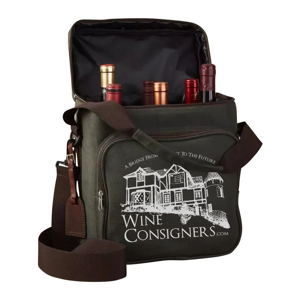 6-Bottle Insulated Canvas Wine Bag 4