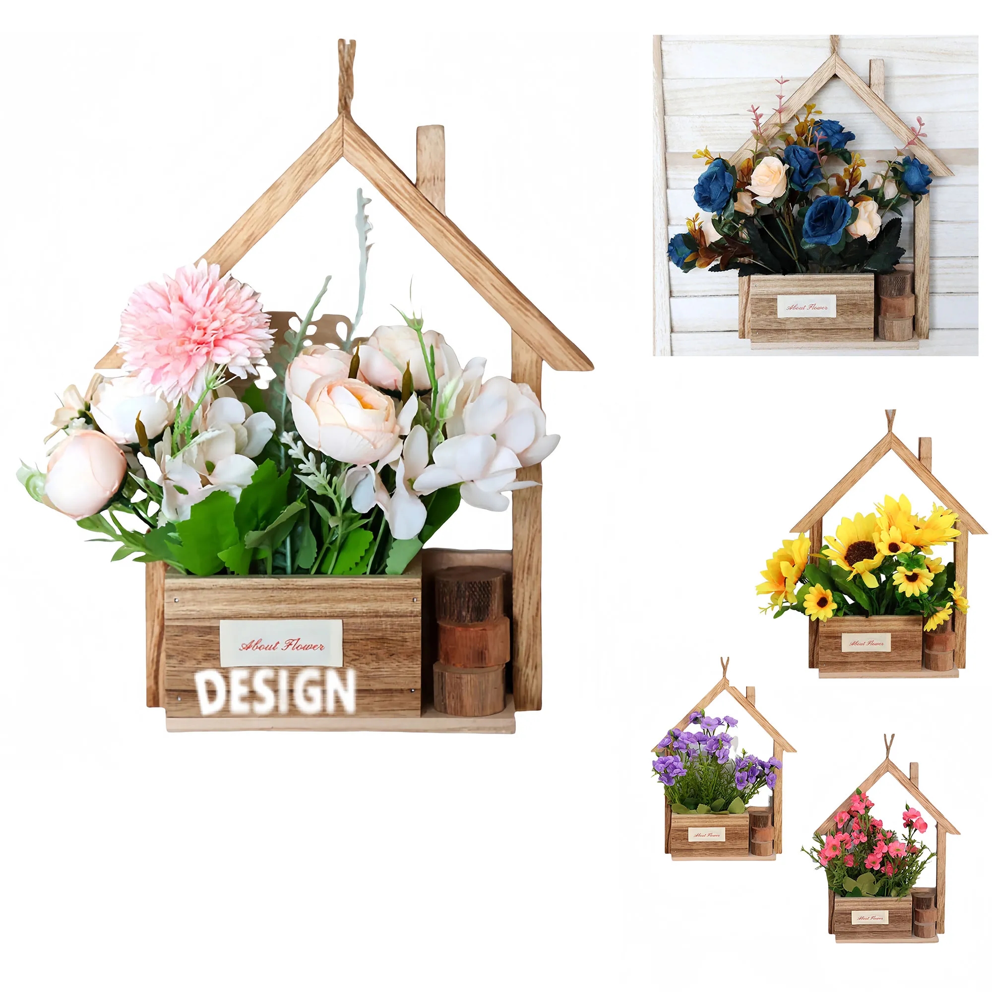 House-Shaped Hanging Planter With Rope Mounts