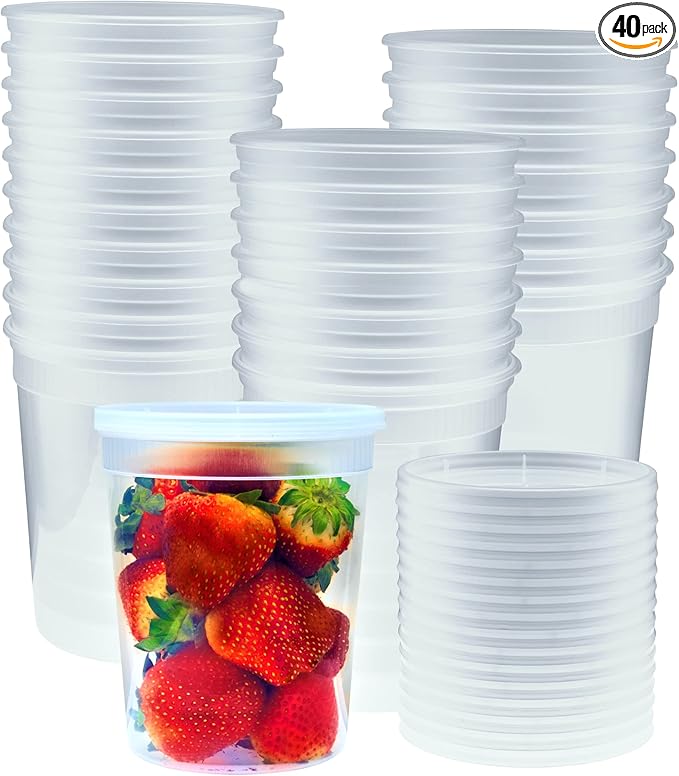 34 or 36 oz Plastic Reusable Container 1