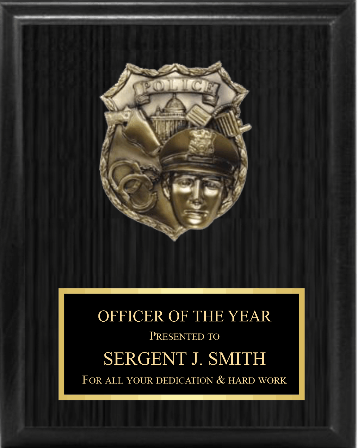 5" Police Mount On Plaque 2