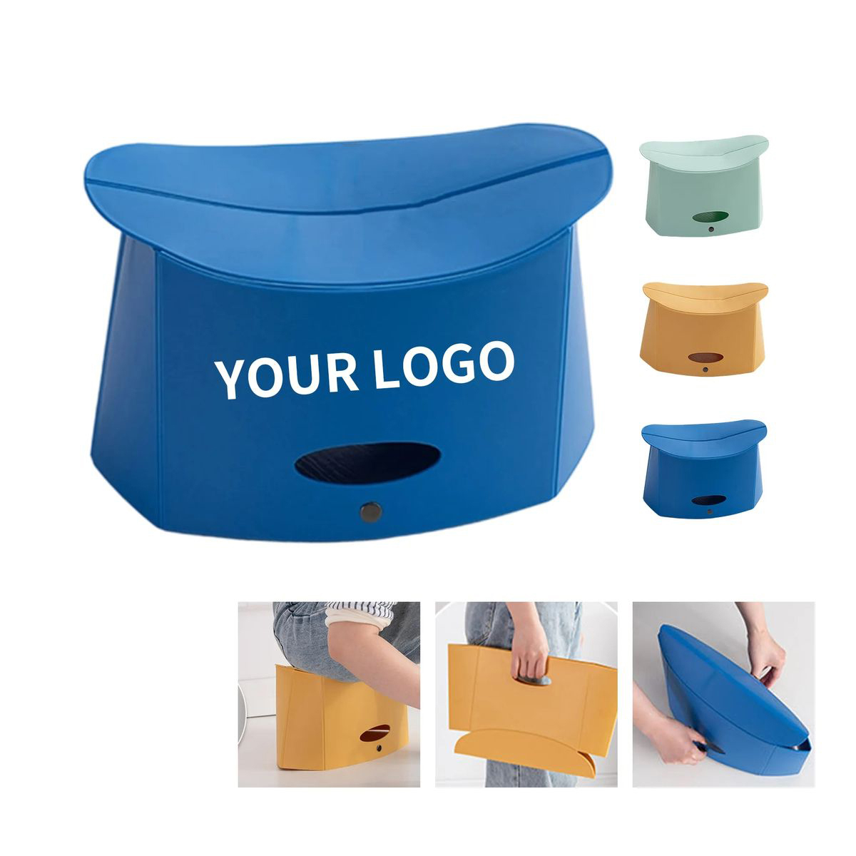 Plastic Folding Stool with 14.96 Inch Wide Seat 1