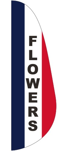"FLOWERS" 3' x 10' Message Feather Flag 1
