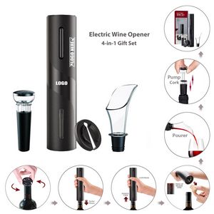 Black Plastic 4 In 1 Automatic Electric Wine Opener With Foil Cutter 23