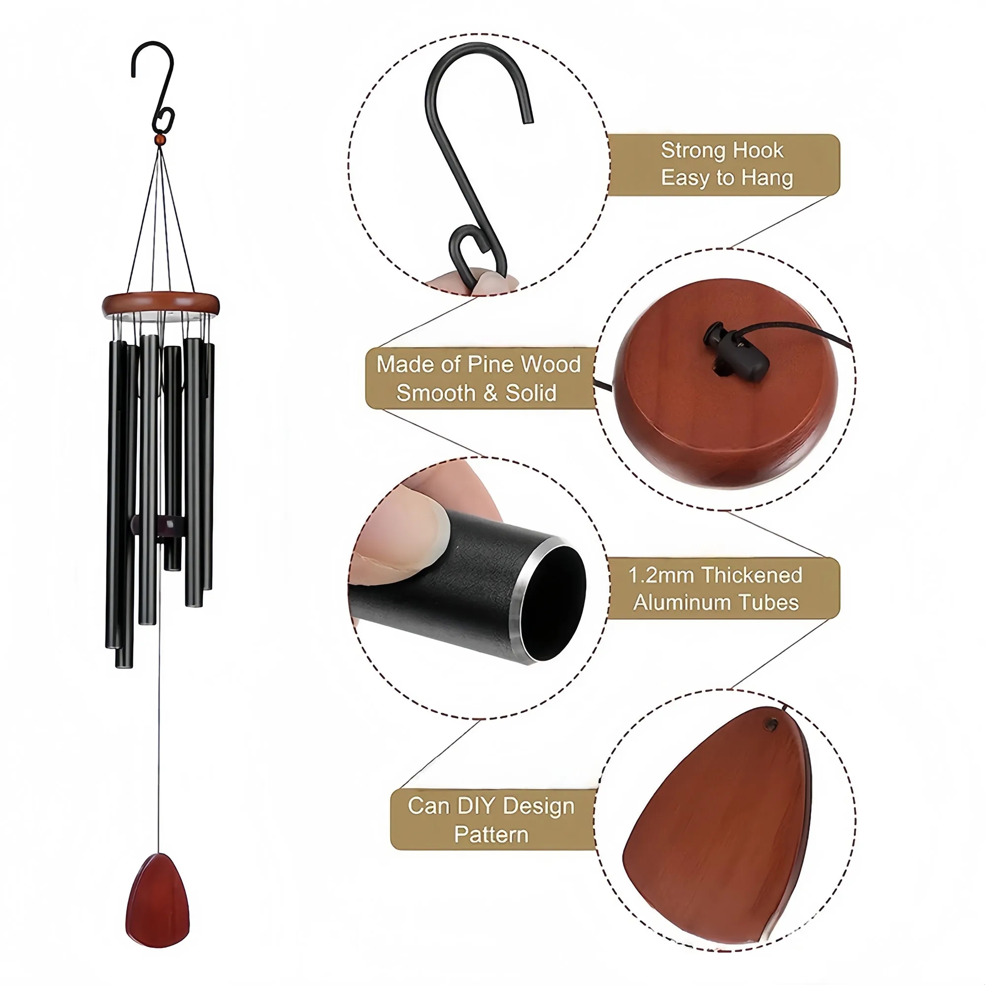 Premium Musical Memorial Wind Chime Aluminum Tube Gift 7