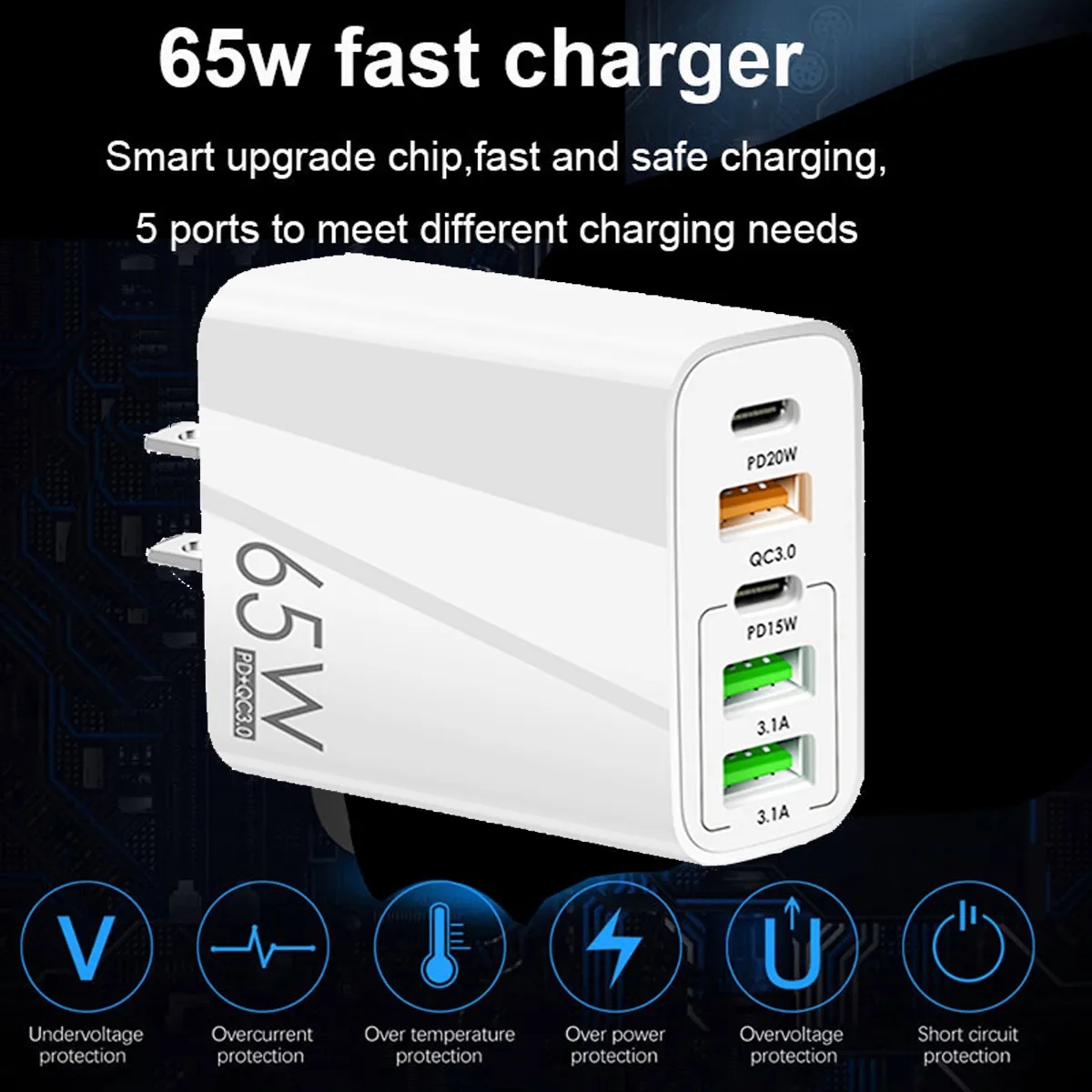 3-Port+Type C 48W Wall Charger 3