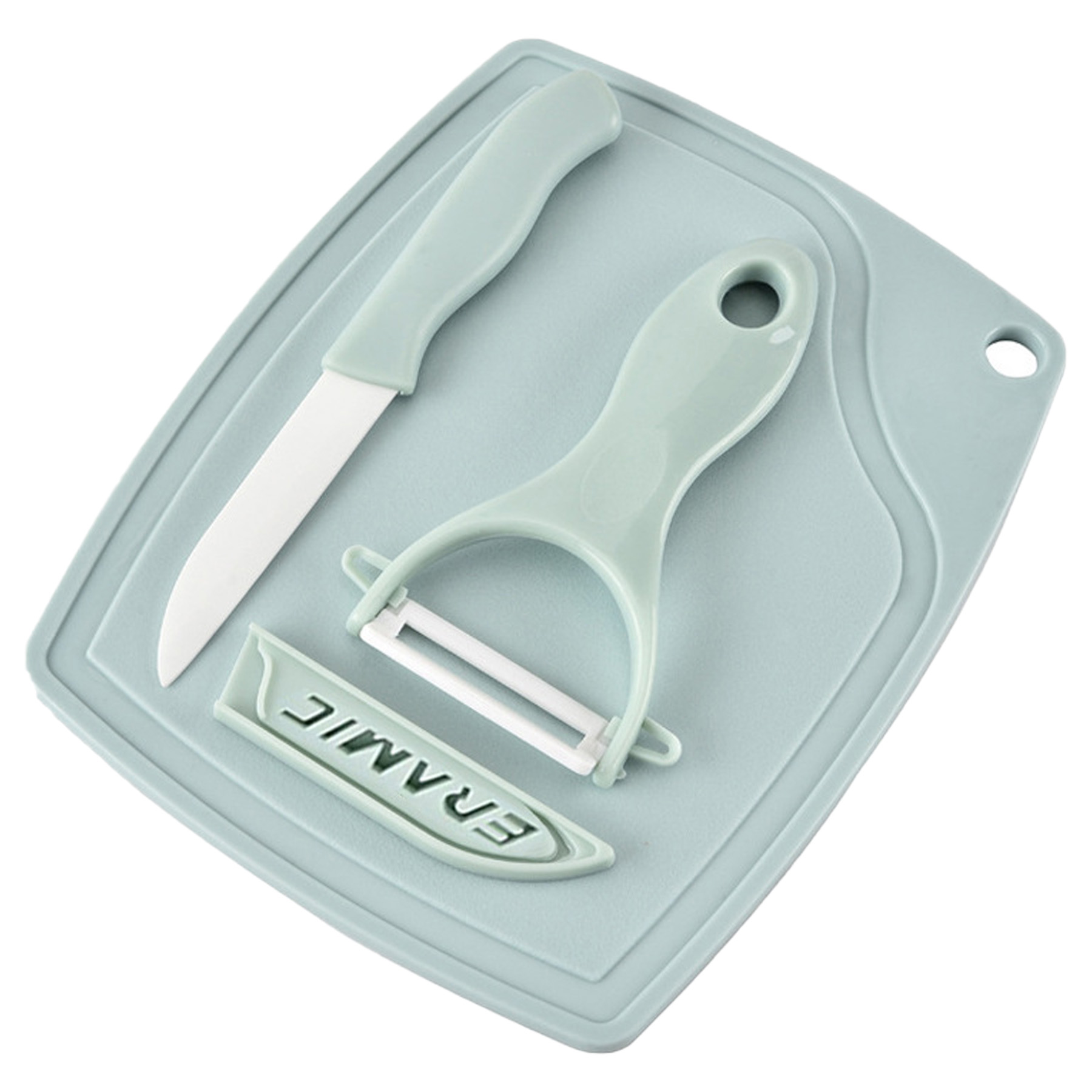 Ceramic Knife Peeler And Cutting Board Set 1