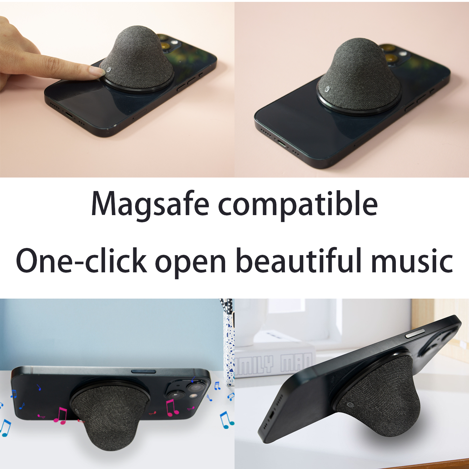 Portable Magnetic Bluetooth Speaker Phone Stand 4