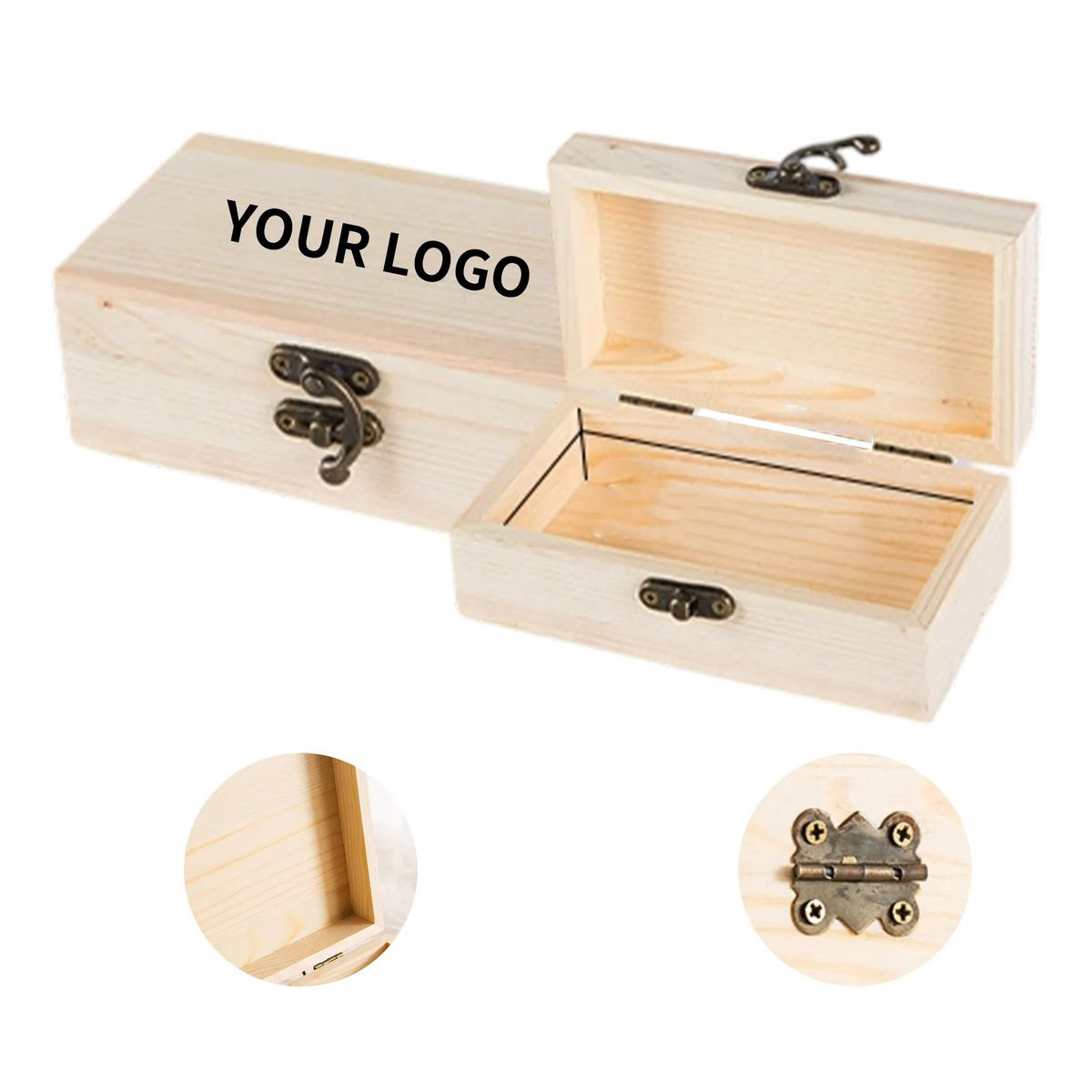 Flip Top Bamboo Case for Rings and Necklaces 2