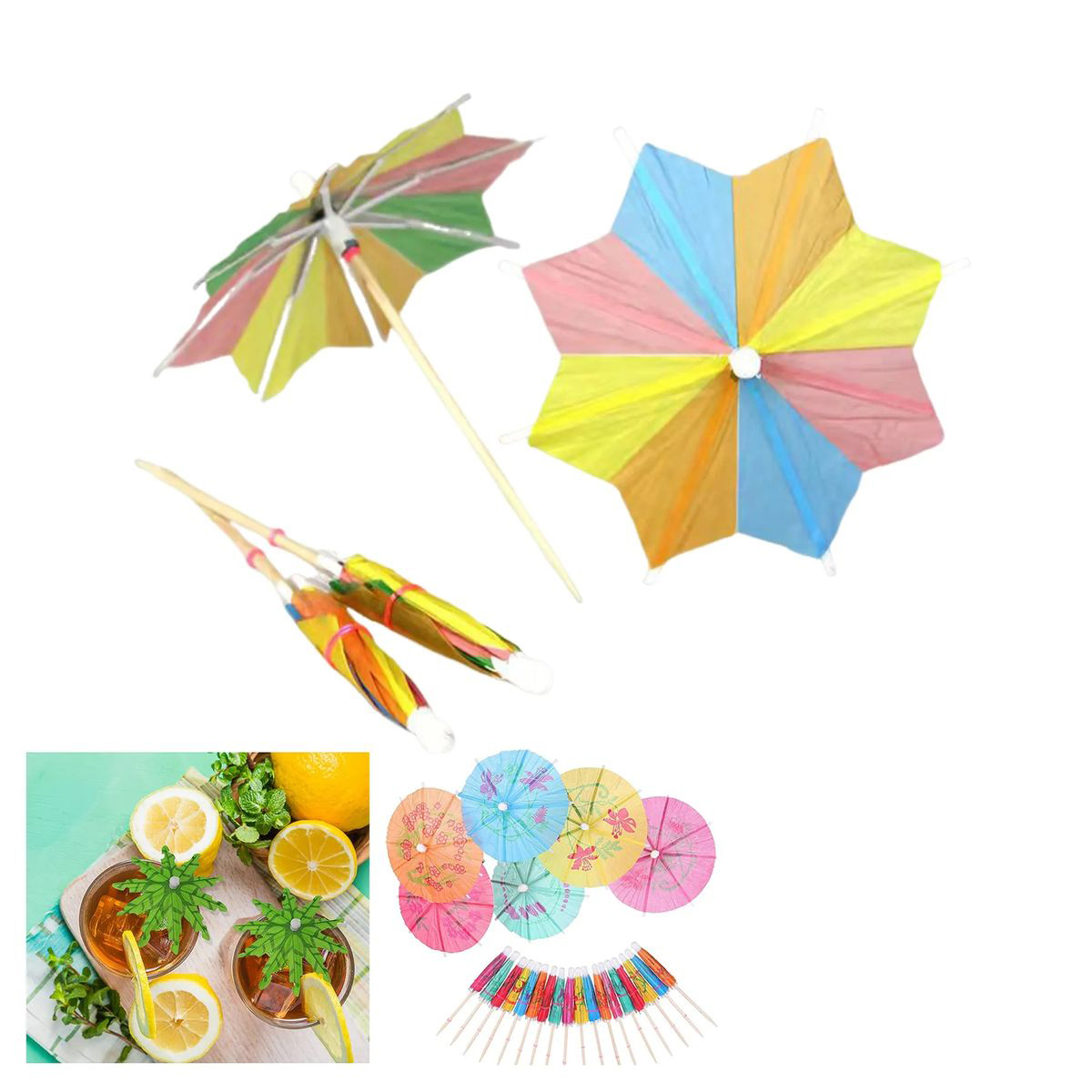 Colorful Umbrella Picks for Cocktails and Cakes 2