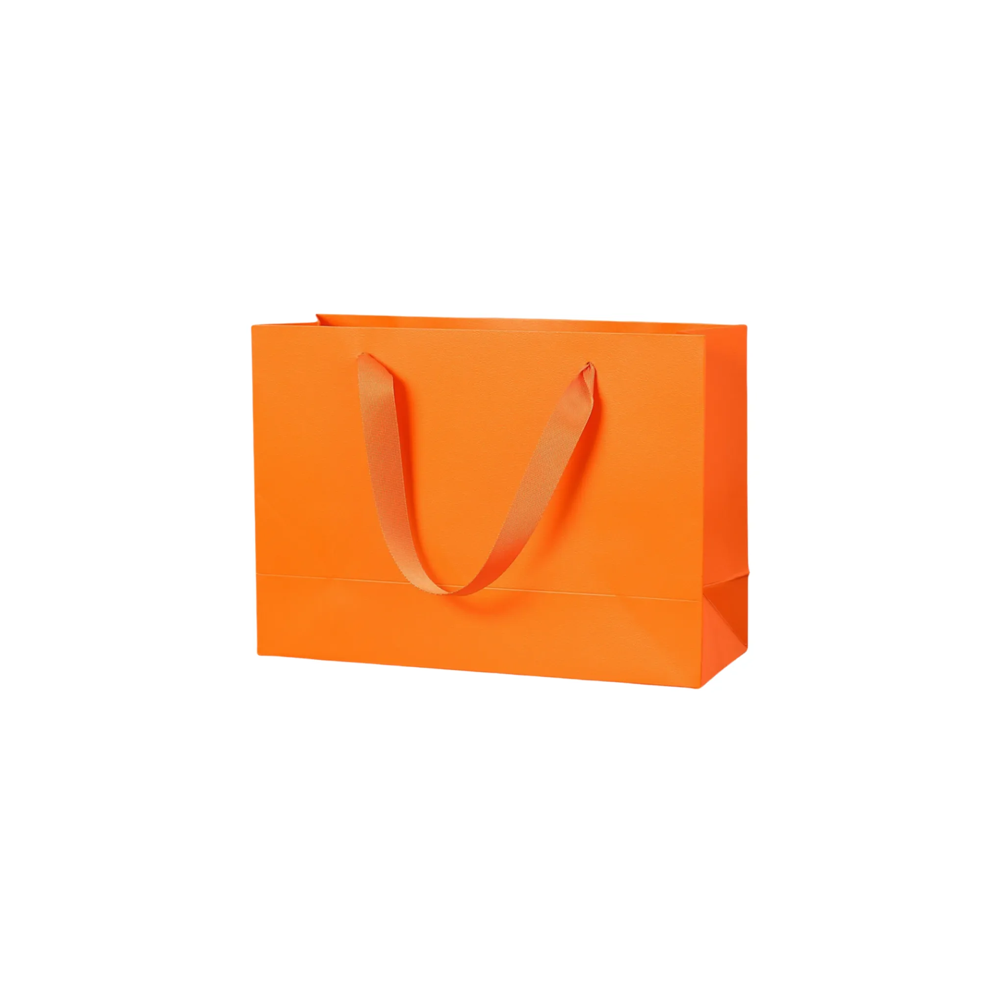 White Kraft Paper Shopping Bags with Ribbon Handles 6