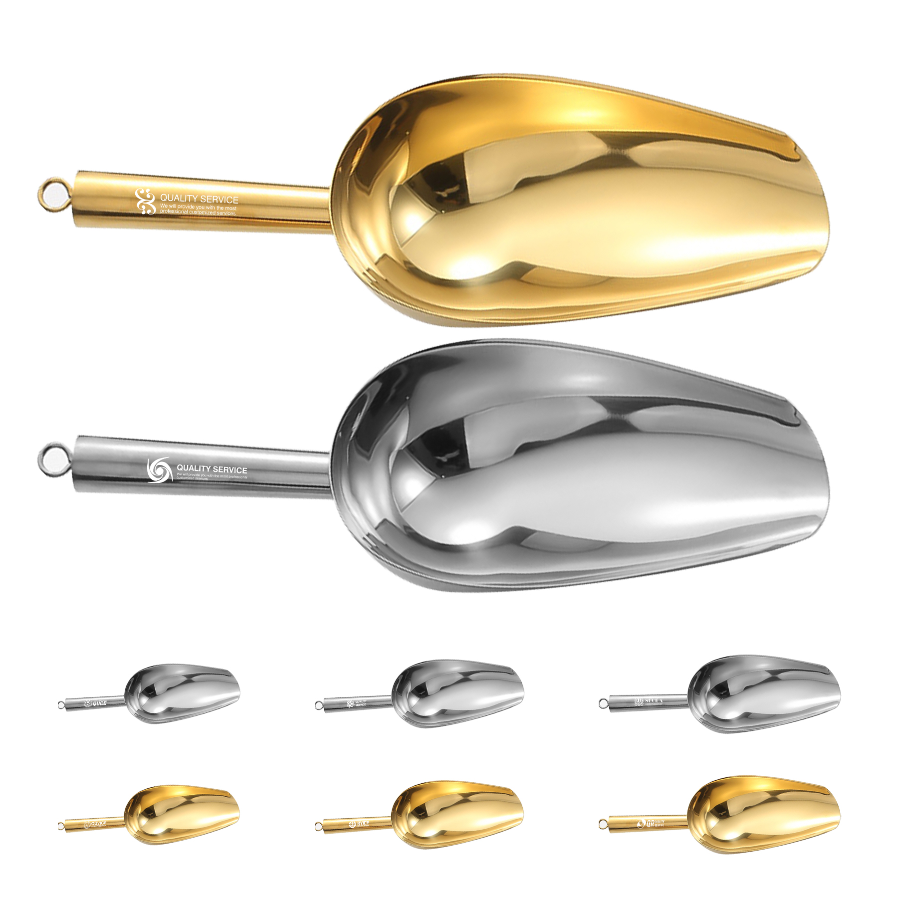 Food Grade Stainless Steel Food Shovel With Hook 2
