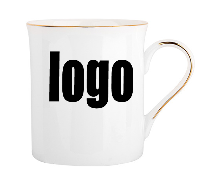 Reverse Drawing Gold Line Ceramic Bone China Couple Mug 3
