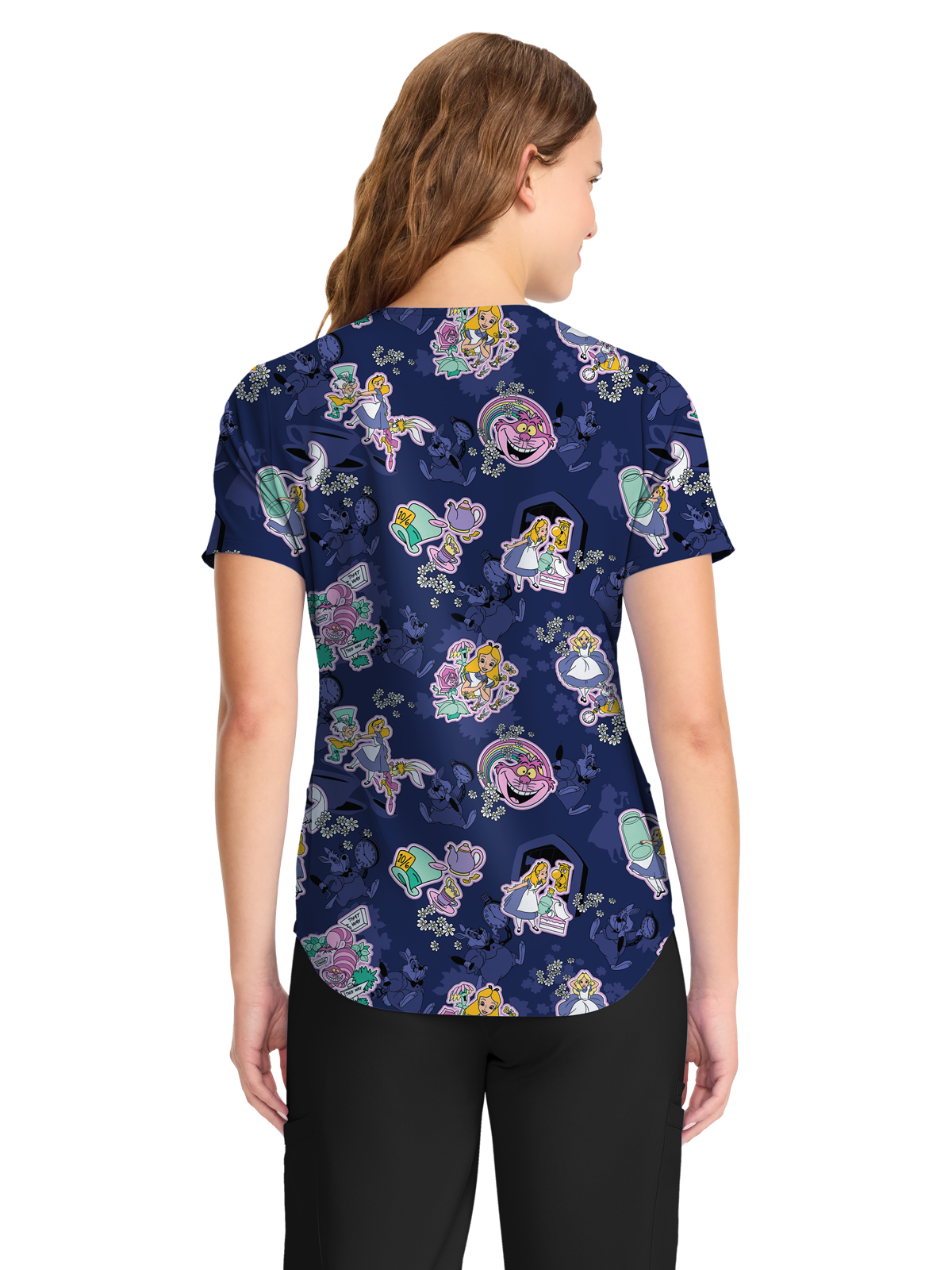 Cherokee - Tooniforms - Women's V-Neck Print Top 12