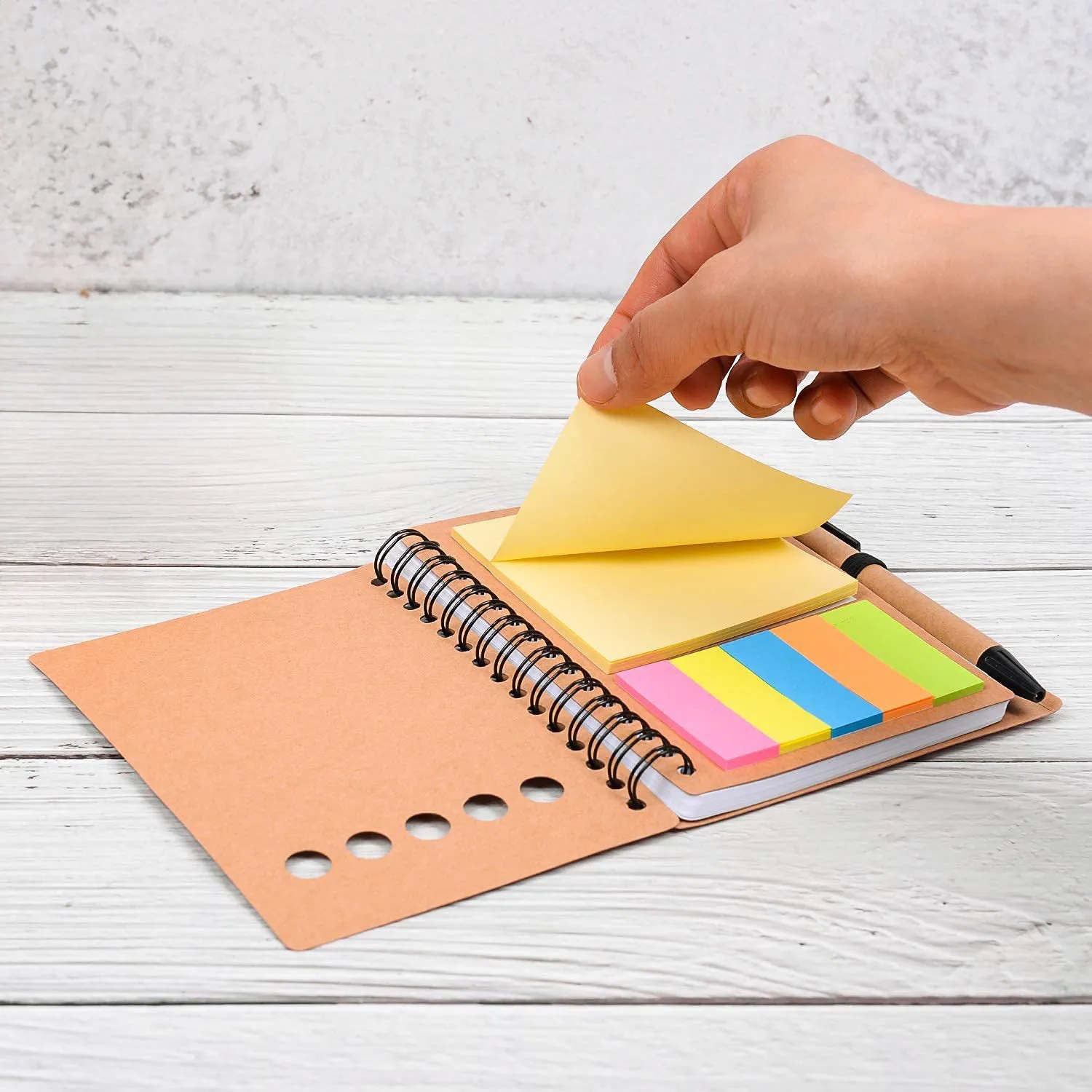 Custom Coil Book with Sticky Notes and Loose-leaf 5