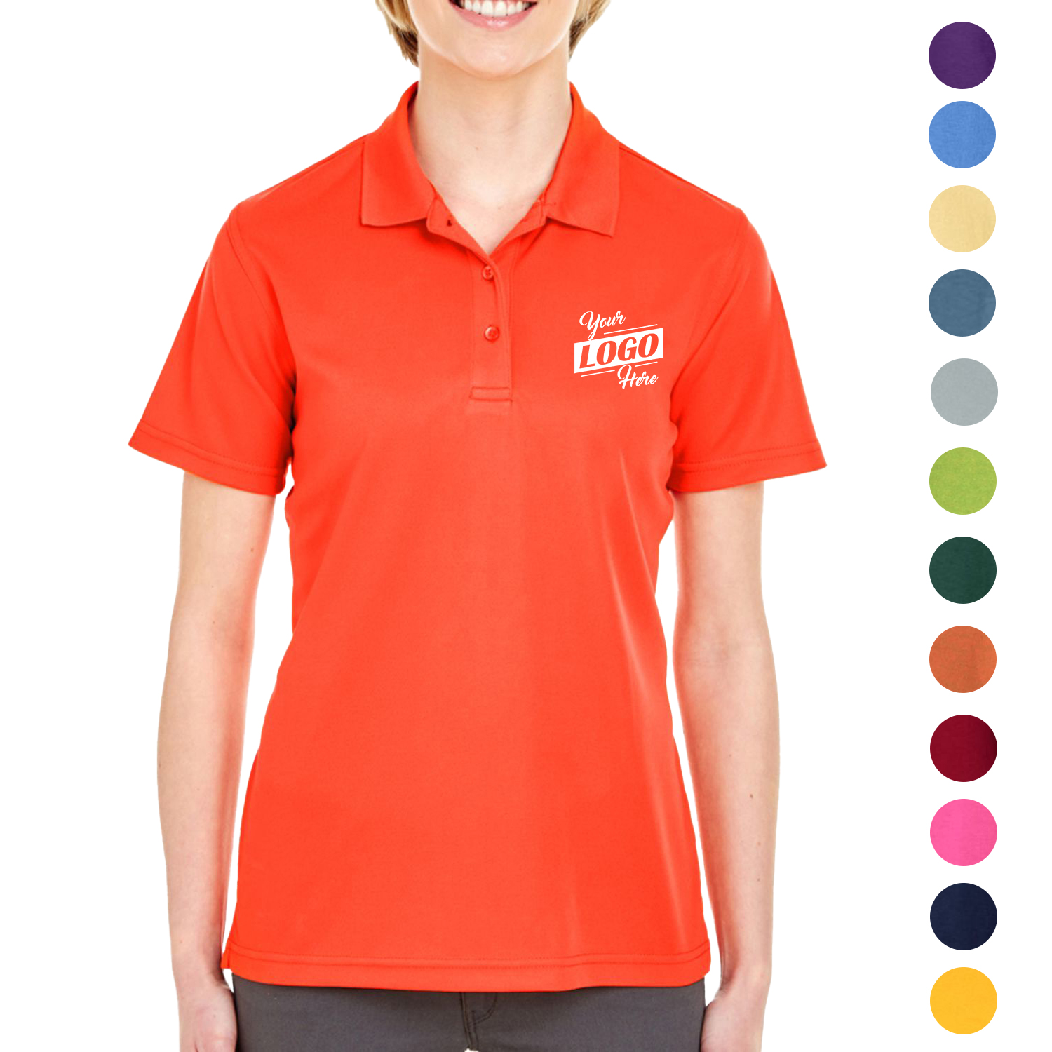UltraClub 4.4 oz. 100% Polyester Mesh Pique Ladies' Polo 2