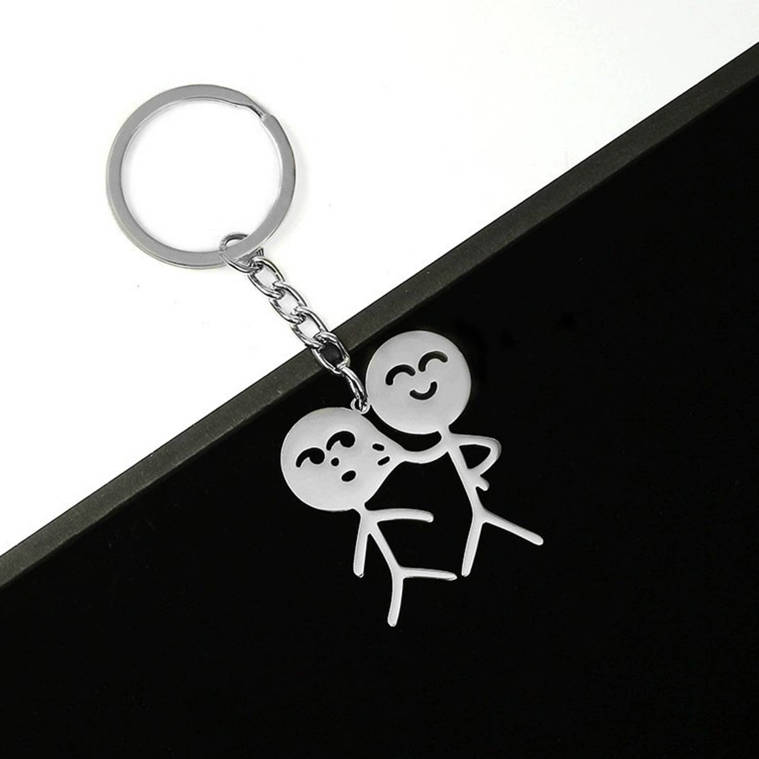 Stainless Steel Funny Doodle Match Man Key Chain 4