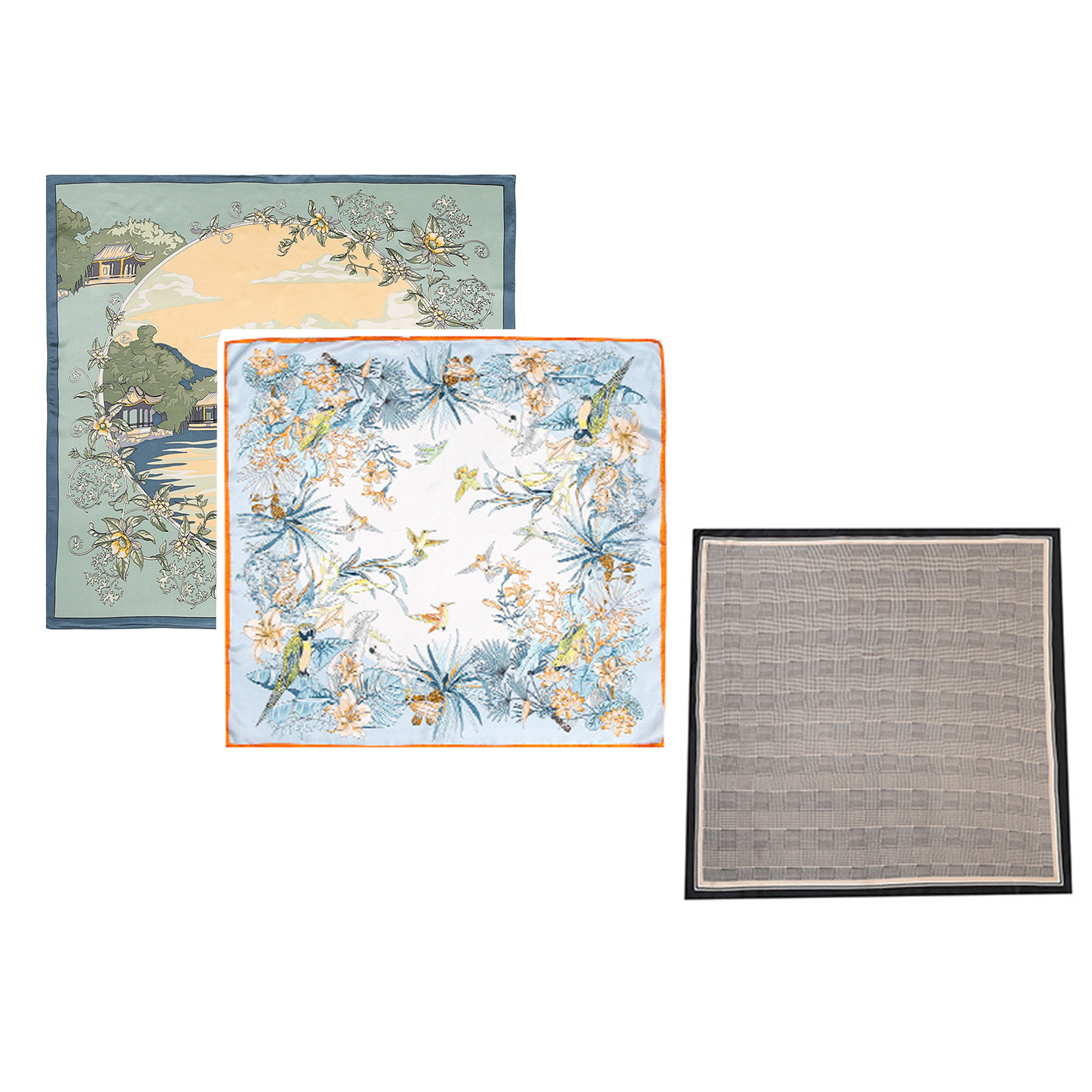 Ladies' Real Silk Scarves 26.7"x 26.7" 3