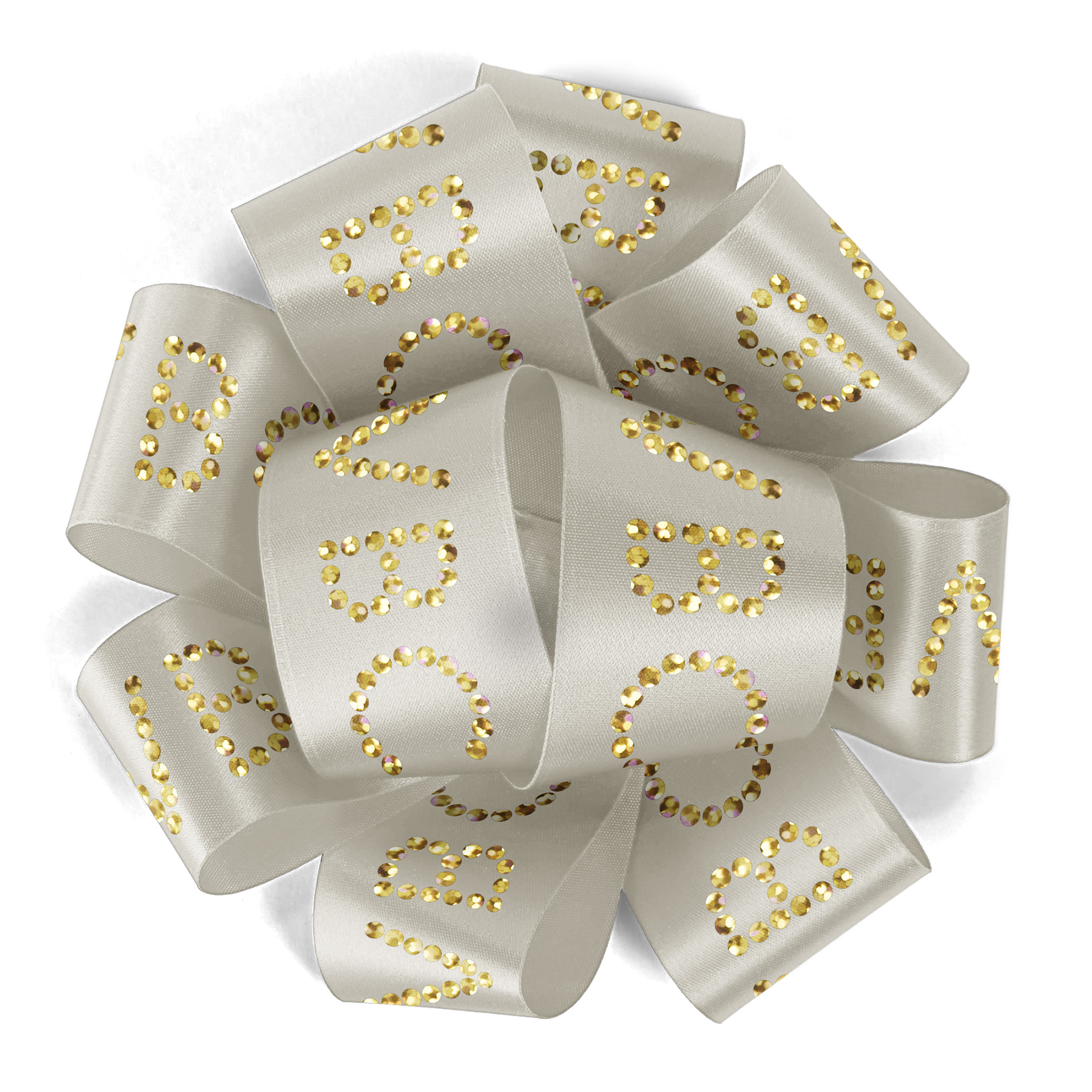 1½" Badge Satin Bow - Sparkle 12