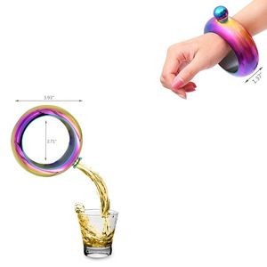 3.5oz Colored Stainless Steel Bracelet Flask With Tightly Sealed Cap, custom water bottle with logo imprint 12