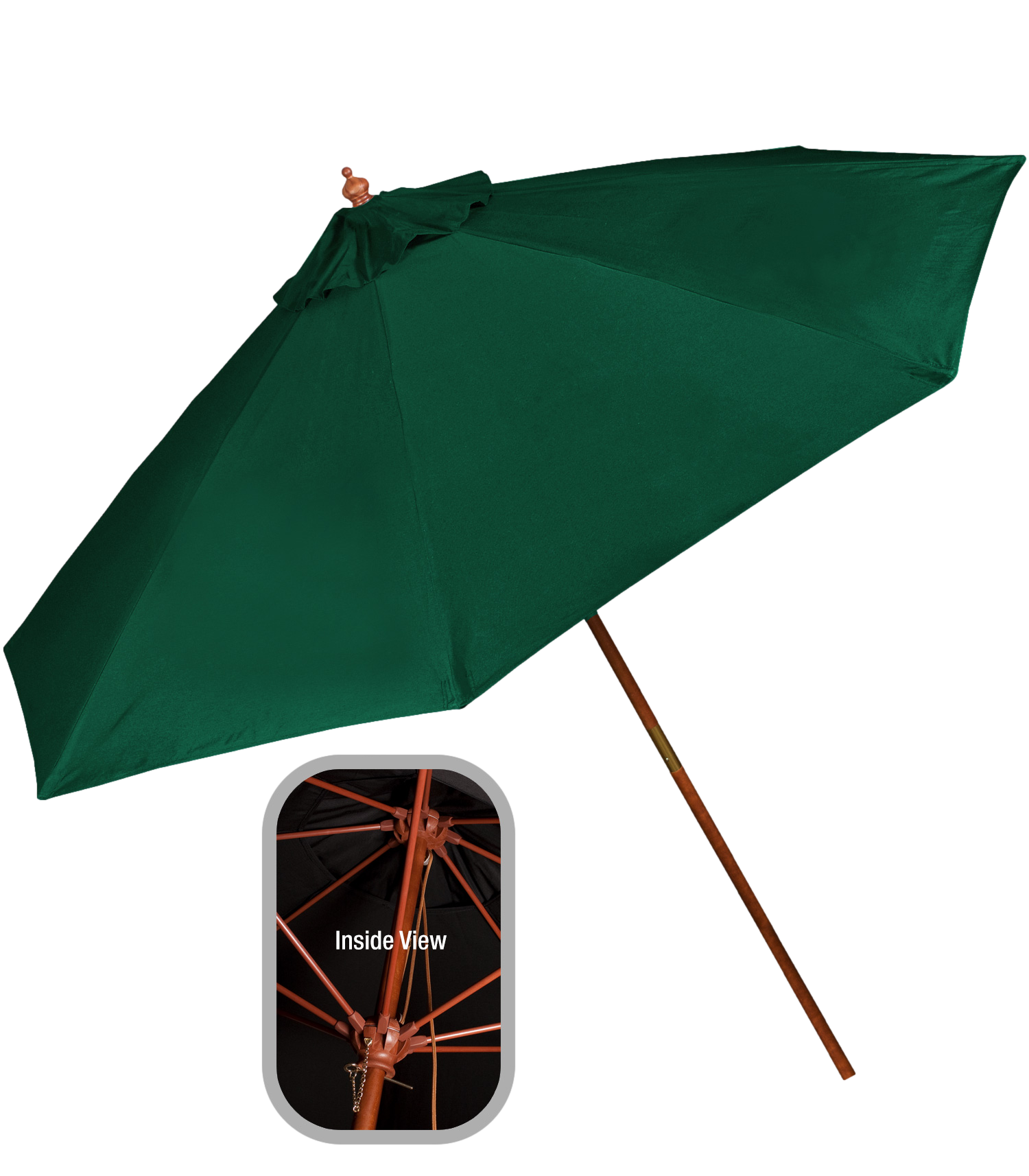 9' Wooden Market Umbrella 7
