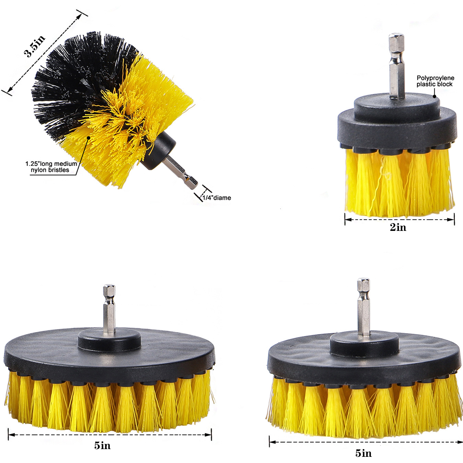 5 Pcs Drill Brush Attachment Set 5