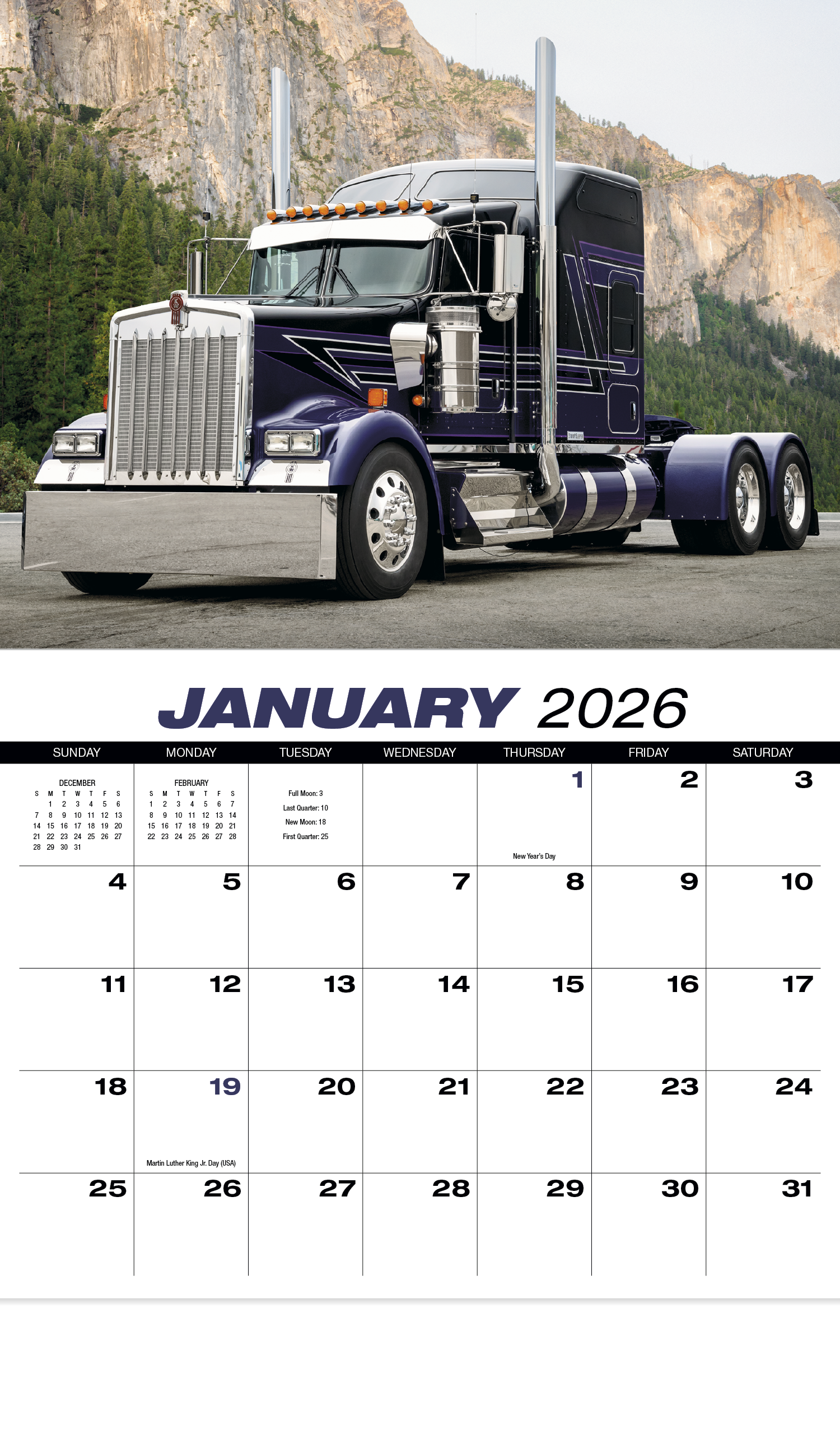 HotLine® Products 18-Wheeler Wall Appointment Calendar - Stapled 34