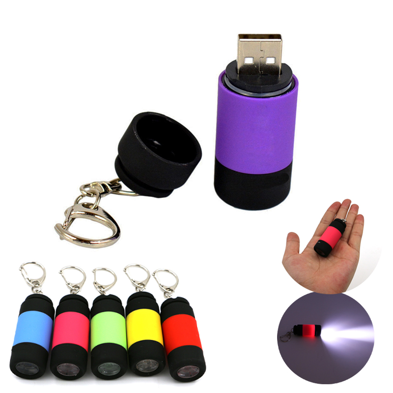 Mini USB RechargeableFlashlight With Keychain 1