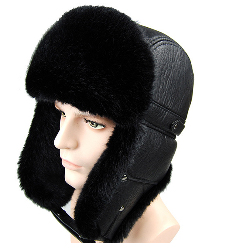 Military Trooper Warm Winter Fur Hat w/Ear Flaps 7