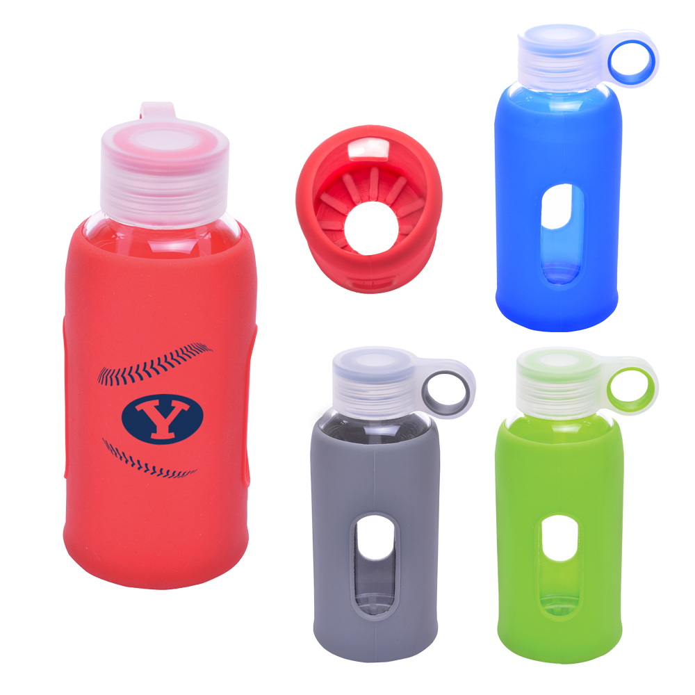 12 Oz. Showmany Glass Bottle w/Silicone Cover