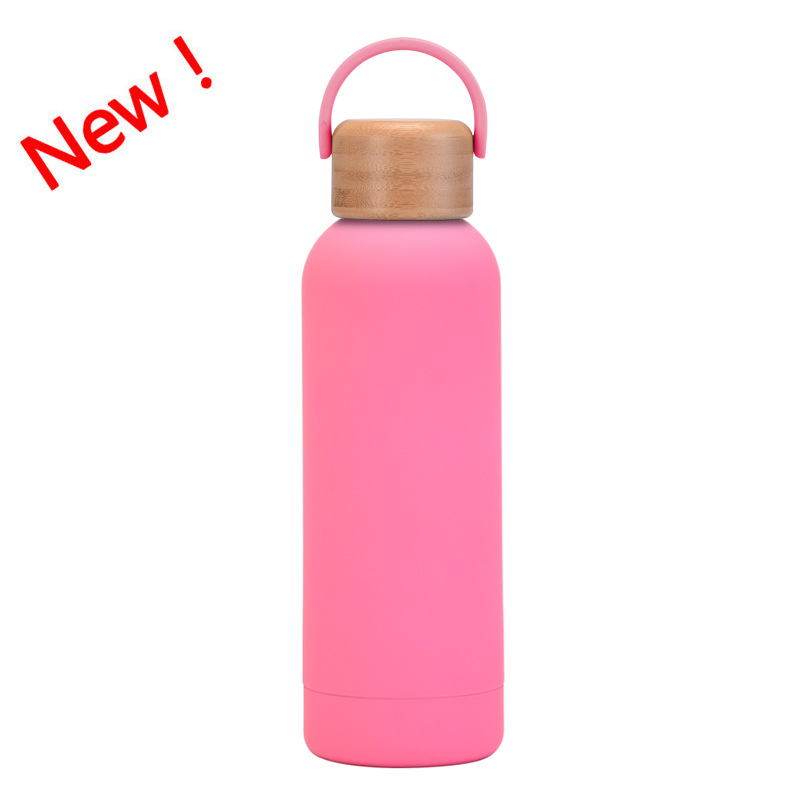 17 oz. Double Wall Stainless Steel Water Bottle w/ Bamboo Lid 6