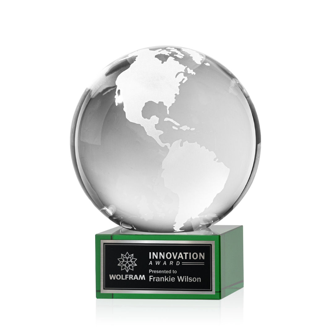 Globe Award on Hancock Base - Green 8