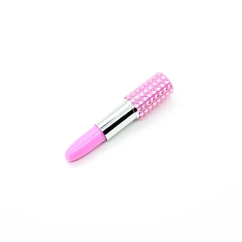 Rhinestone Crystal Lipstick Shape Ballpoint Pen 2