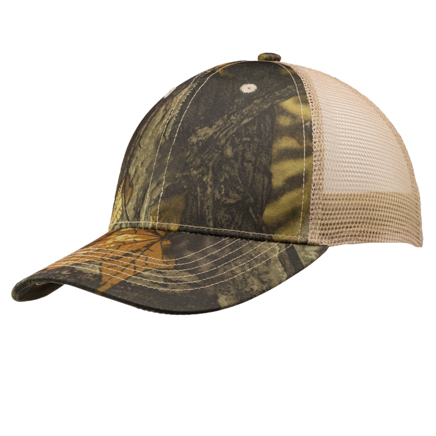 Woodland Camo Cotton & Mesh Trucker Cap