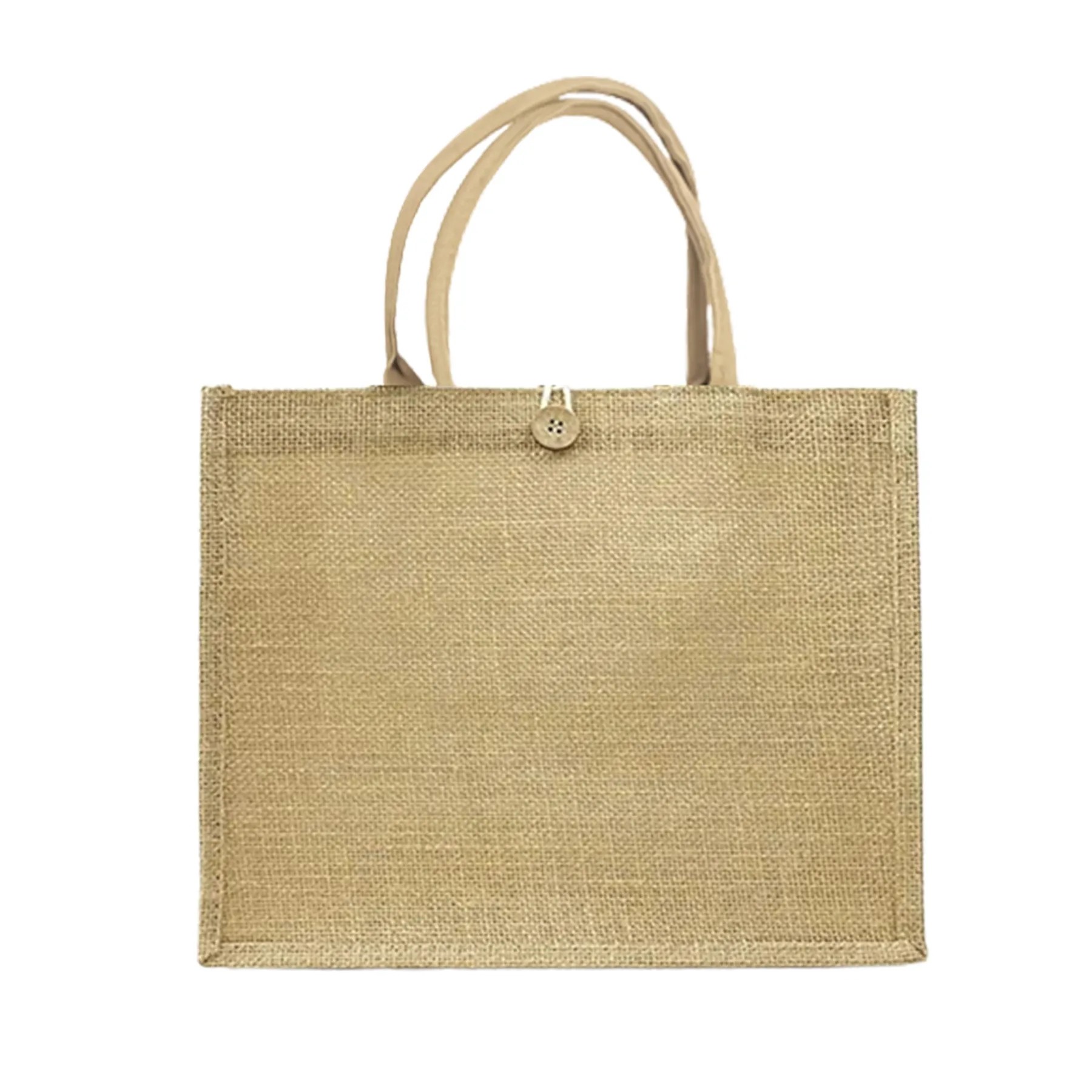 17.72 X 6.3 X 11.81 Inch Jute Burlap Tote Bag 2
