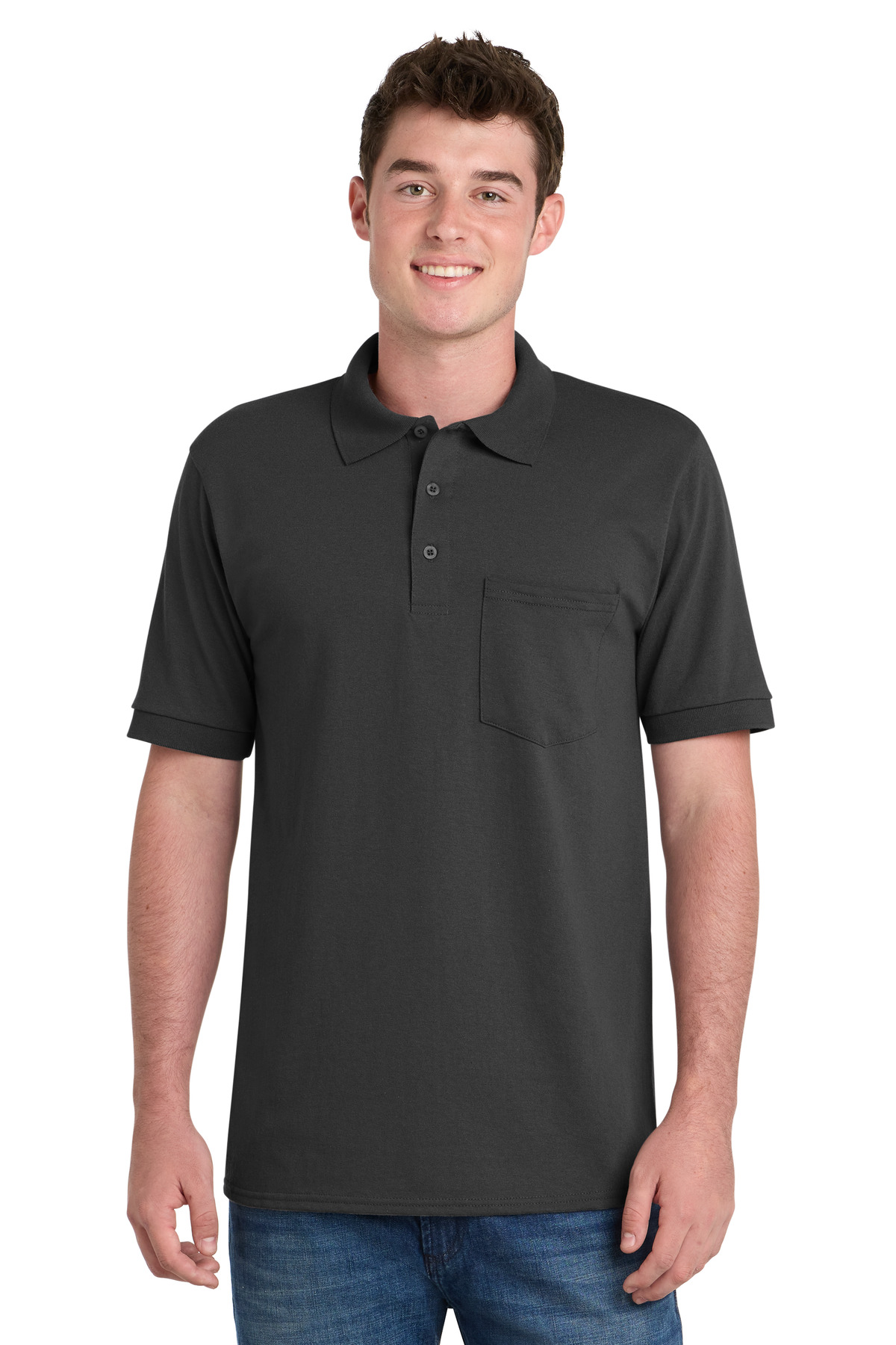 Port & Co Core Blend Jersey Knit Pocket Polo. KP55P 77