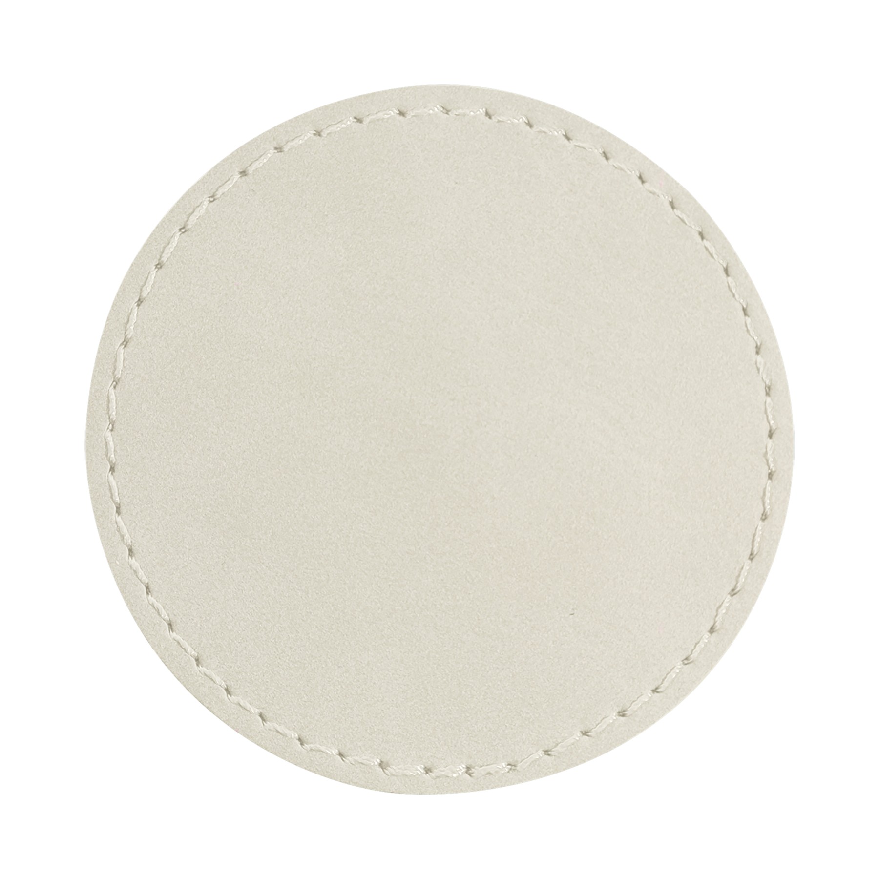 2" White Leatherette Round Patch with Adhesive 2