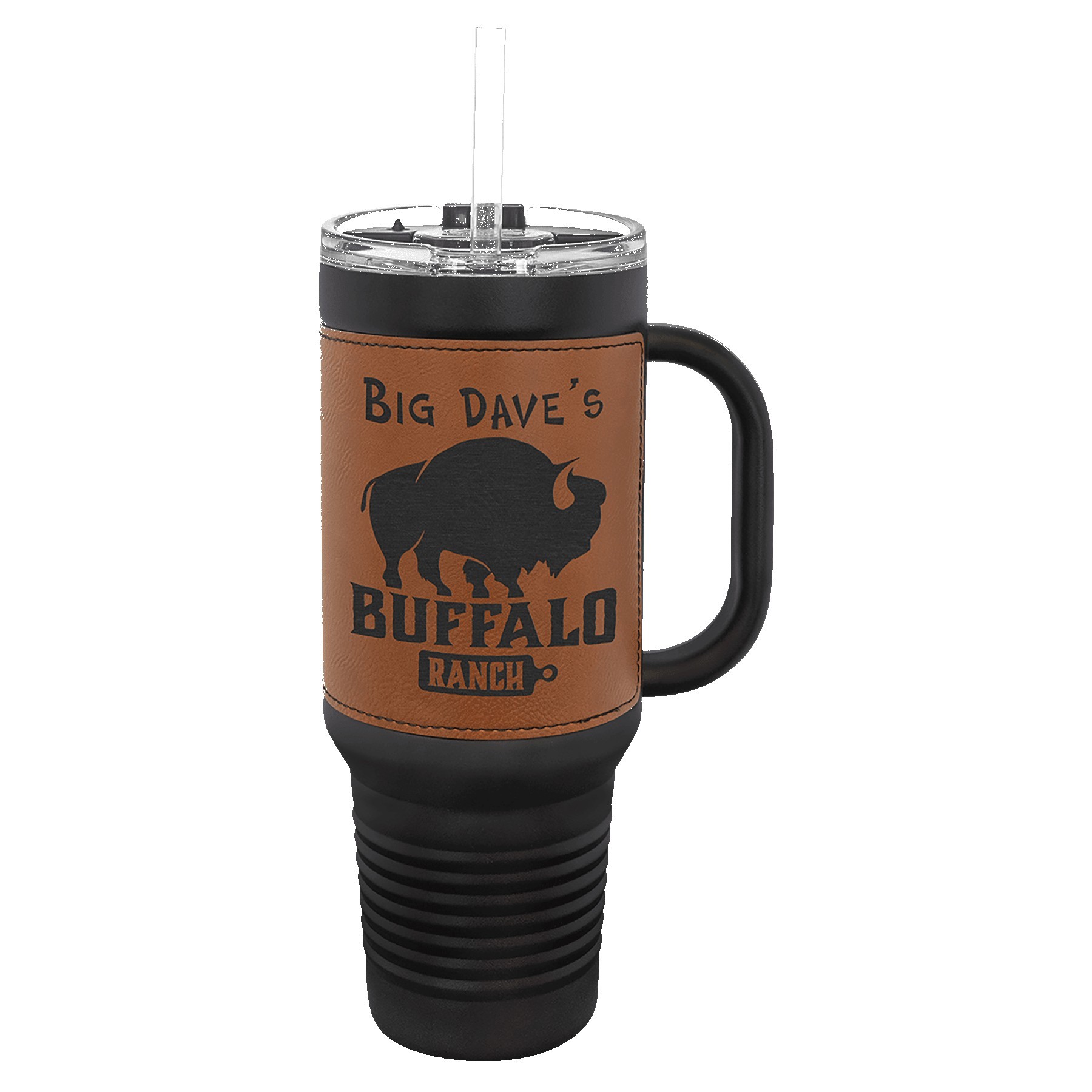 Polar Camel 40oz Black Stainless Steel & Leatherette Travel Mug 13