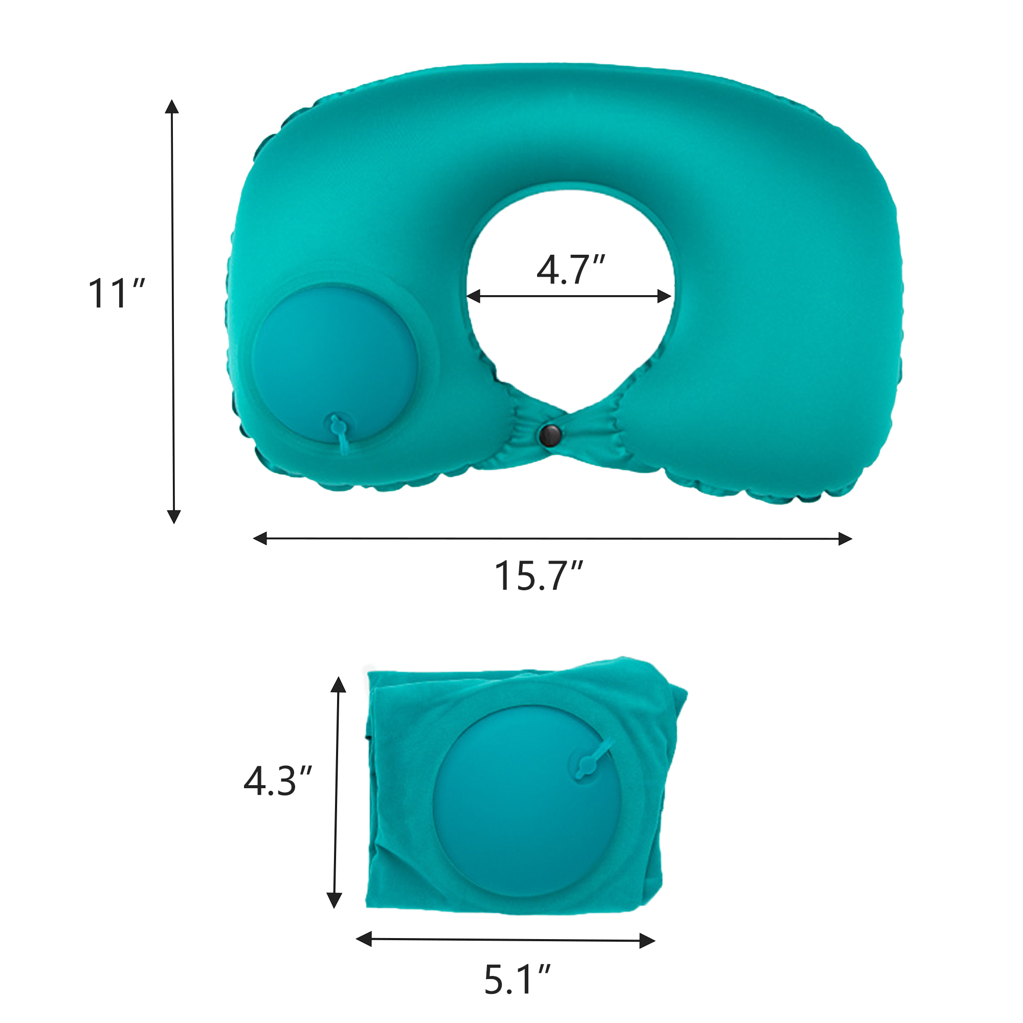 Press Activated Self Inflating U Shaped Neck Pillow 1