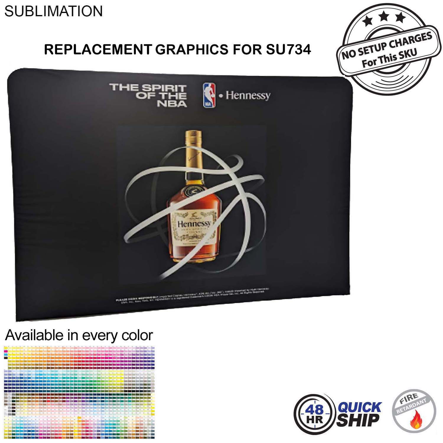 48Hr Quick Ship - Replacement Graphics Double Sided 10'W x 8'H EuroFit Tension Fabric Slip on cover 3