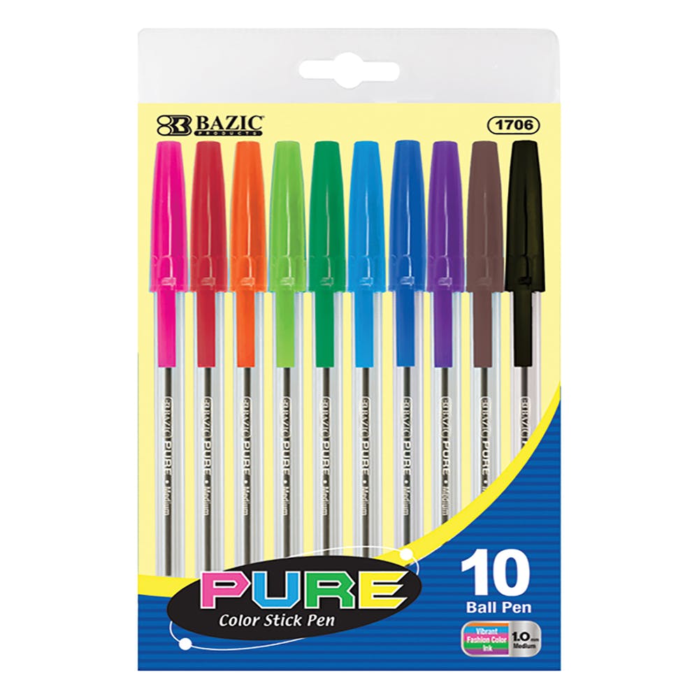 Ballpoint Pens - 10 Count Assorted Colors 2