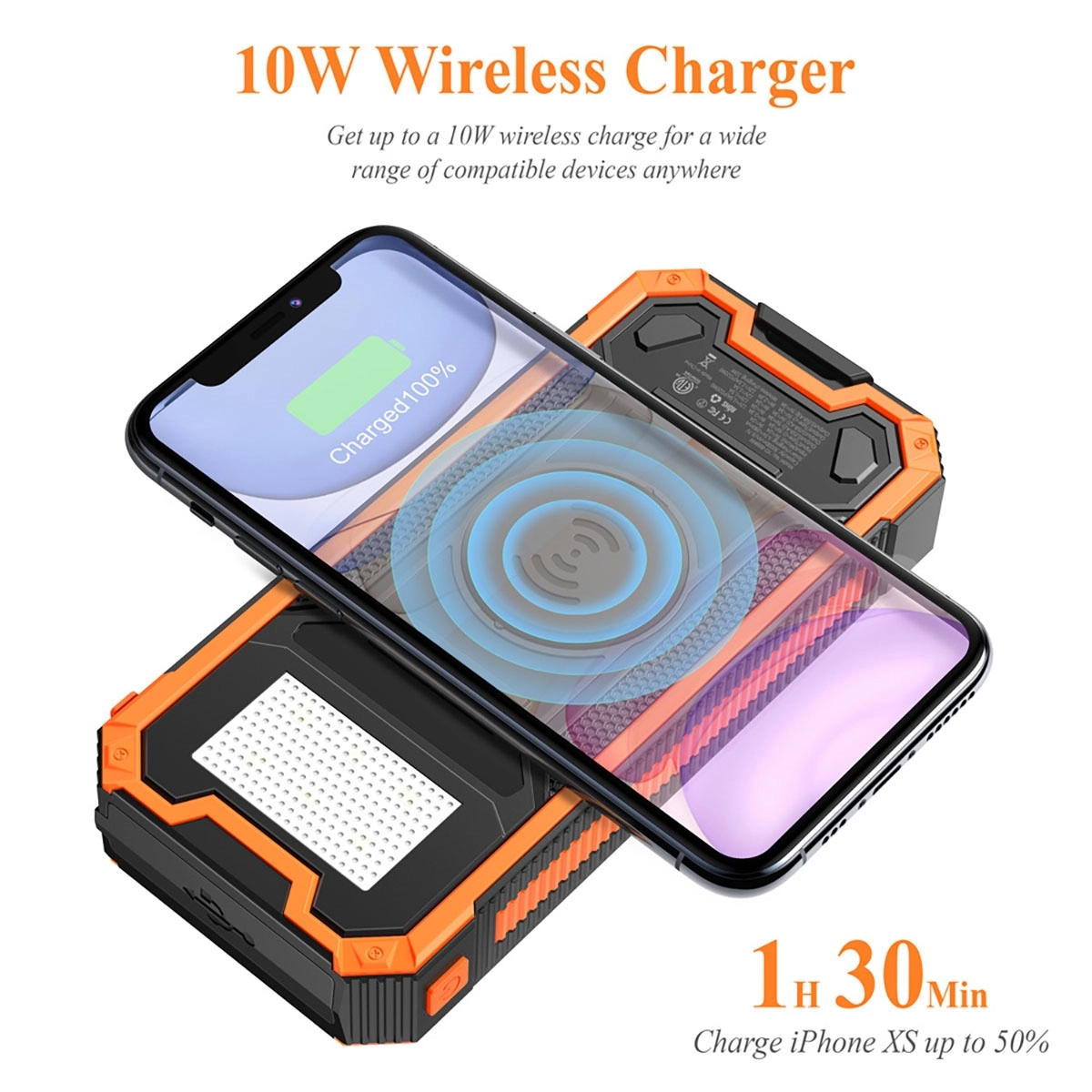 30000mAh Wireless Fast Charging Solar Power Bank 2