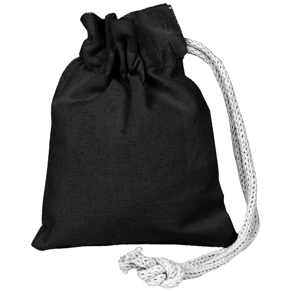 100% Cotton canvas Sheeting Coin Drawstring Bag USA Decorated (4" x 5")