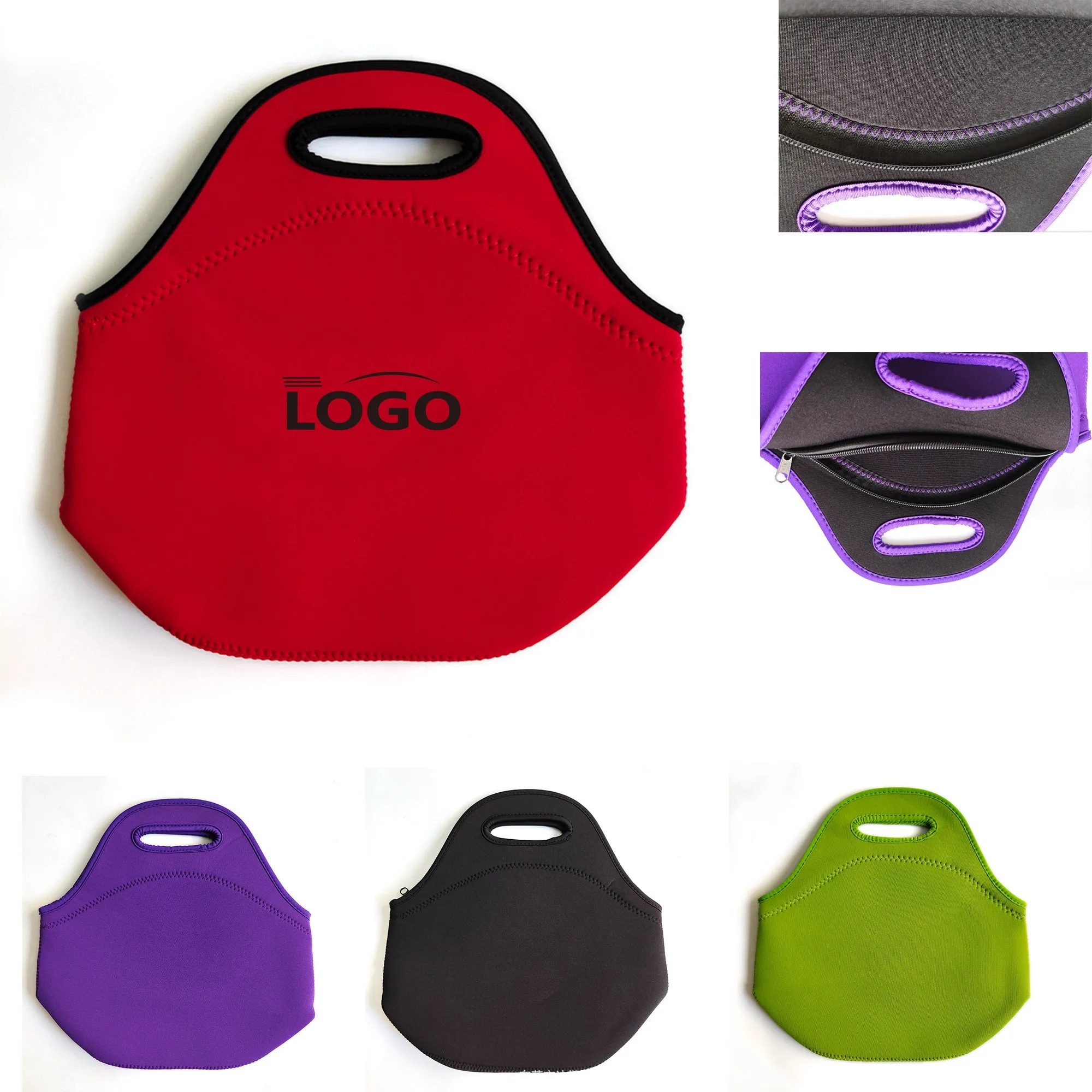 Zippered Neoprene Lunch Tote MOQ 10pcs 3