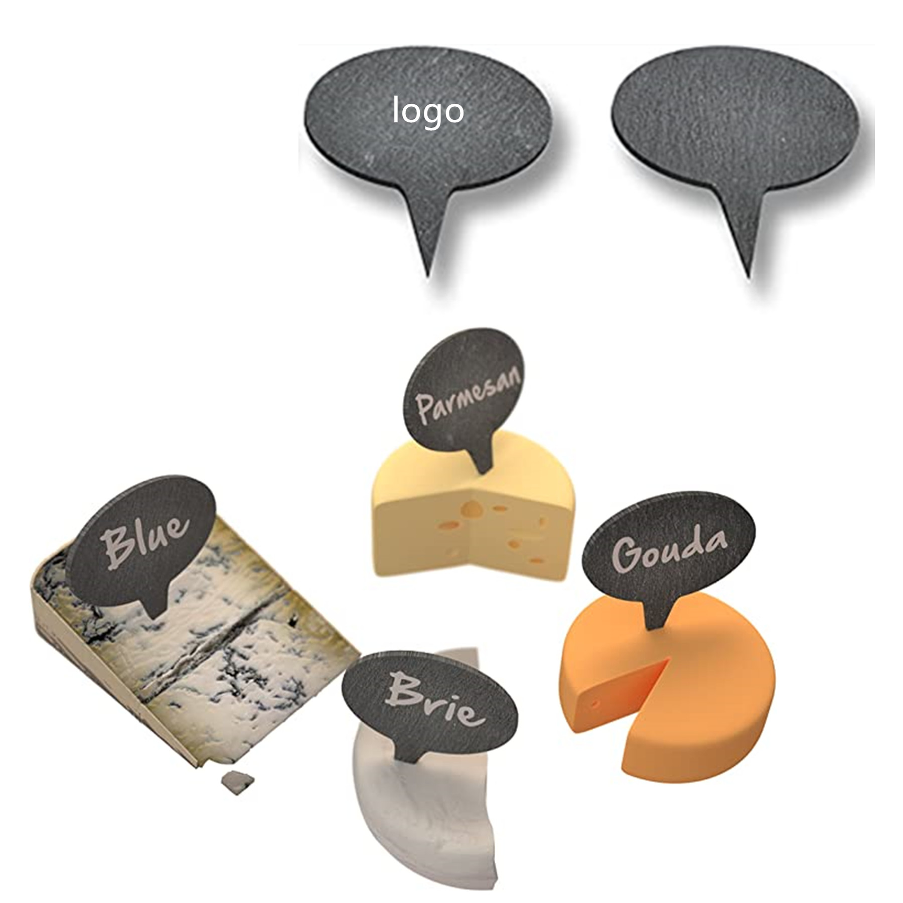 Black Slate Cheese Labels Chalkboard Picks Cupcake Name Tag 1