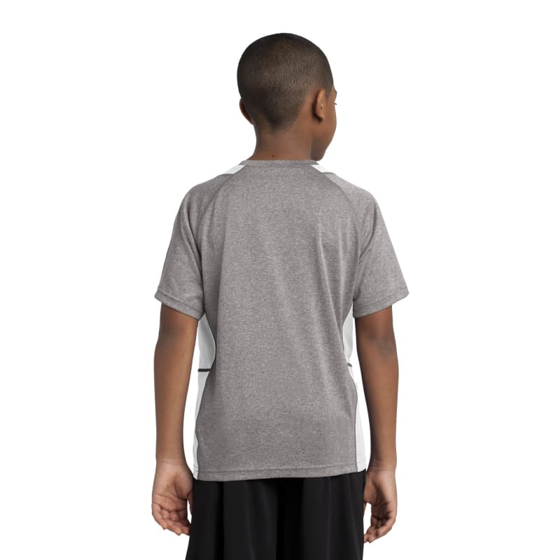 Sport-Tek Youth Heather Colorblock Contender Tee. 17
