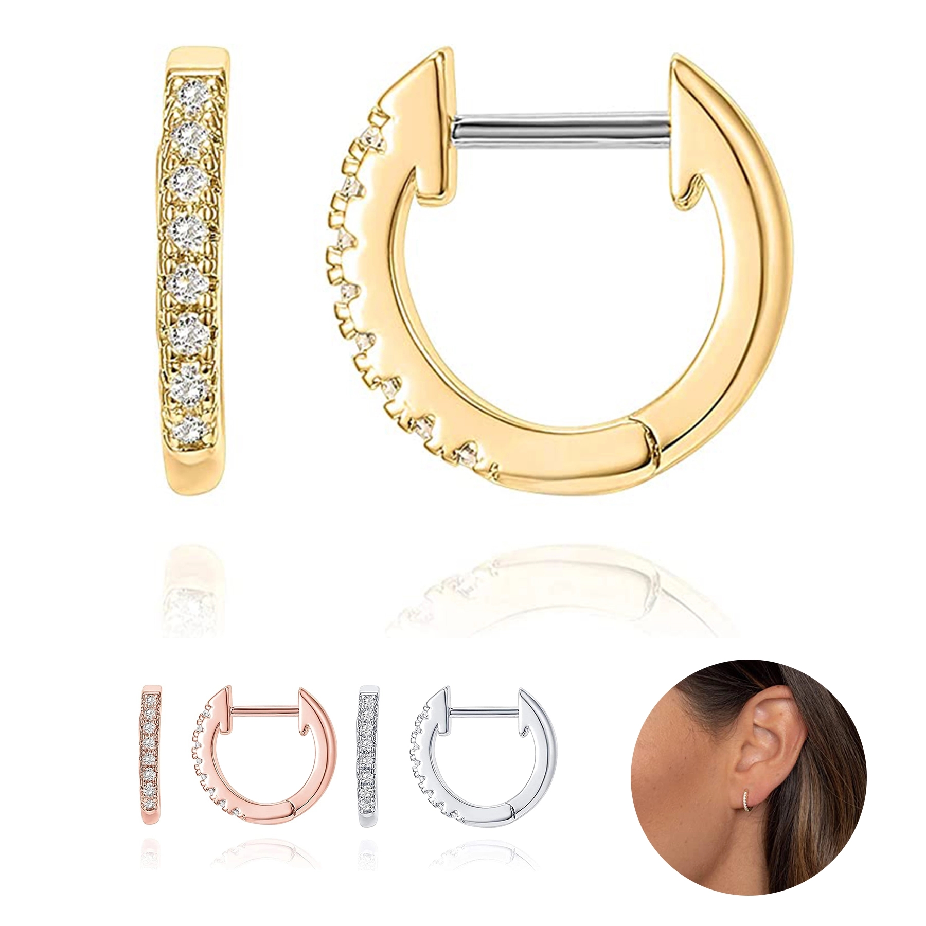 14K Gold Plated Cubic Earrings 1