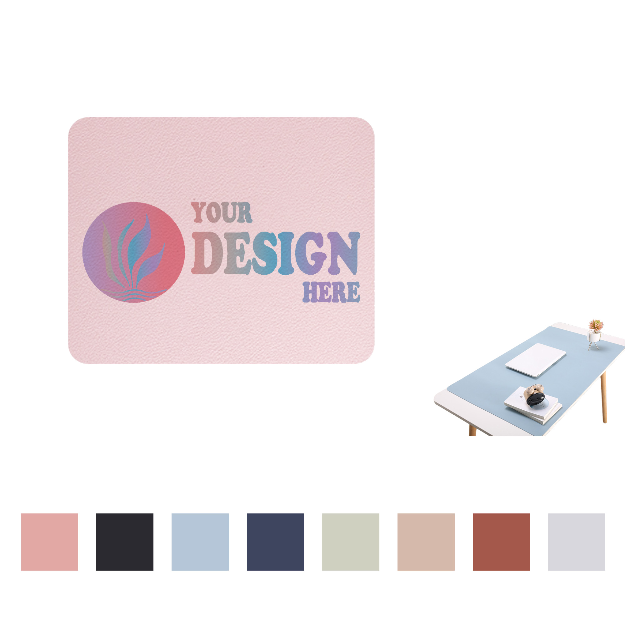 17.7"L x 11.8"W PU Desk Placemat 3