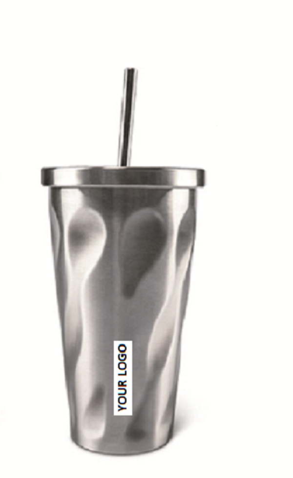 Stainless Steel Tumbler w/ SS Lid & Straw 15oz 3